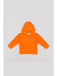 παιδική μπλούζα zippy χρώμα: πορτοκαλί, με κουκούλα 100% πολυεστέρας