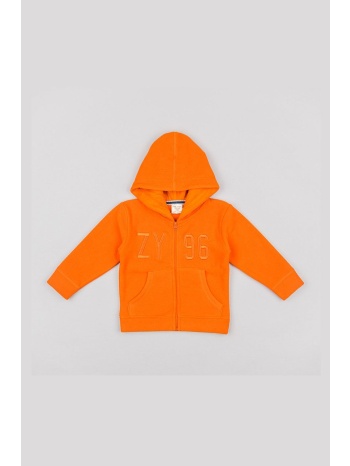 παιδική μπλούζα zippy χρώμα πορτοκαλί, με κουκούλα 100%