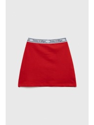 παιδική φούστα tommy hilfiger χρώμα: κόκκινο, κύριο υλικό: 78% βαμβάκι, 18% πολυεστέρας, 4% σπαντέξ
