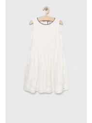παιδικό φόρεμα tommy hilfiger χρώμα: άσπρο, 100% βισκόζη