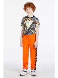 παιδικό βαμβακερό παντελόνι guess χρώμα: πορτοκαλί 100% βαμβάκι