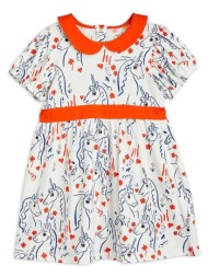 παιδικό φόρεμα mini rodini χρώμα: άσπρο 95% οργανικό βαμβάκι, 5% σπαντέξ