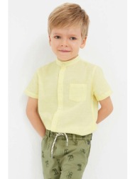παιδικό πουκάμισο mayoral χρώμα: κίτρινο 70% βαμβάκι, 30% λινάρι