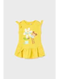 φόρεμα μωρού mayoral χρώμα: κίτρινο 95% βαμβάκι, 5% σπαντέξ