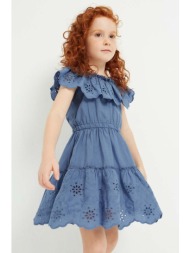 παιδικό βαμβακερό φόρεμα mayoral χρώμα: ναυτικό μπλε 100% βαμβάκι