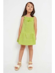 παιδικό βαμβακερό φόρεμα mayoral χρώμα: πράσινο 100% βαμβάκι