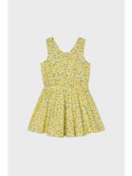 παιδικό βαμβακερό φόρεμα mayoral χρώμα: κίτρινο 100% βαμβάκι