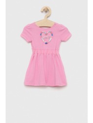 φόρεμα μωρού guess χρώμα: ροζ 95% βαμβάκι, 5% σπαντέξ