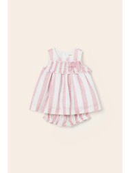 βρεφικό βαμβακερό φόρεμα mayoral newborn χρώμα: ροζ 100% βαμβάκι