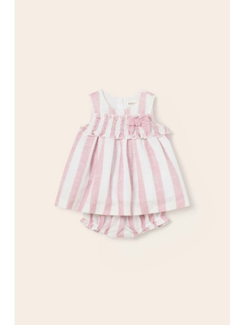 βρεφικό βαμβακερό φόρεμα mayoral newborn χρώμα ροζ 100%