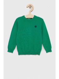 παιδικό βαμβακερό πουλόβερ united colors of benetton χρώμα: πράσινο 100% βαμβάκι