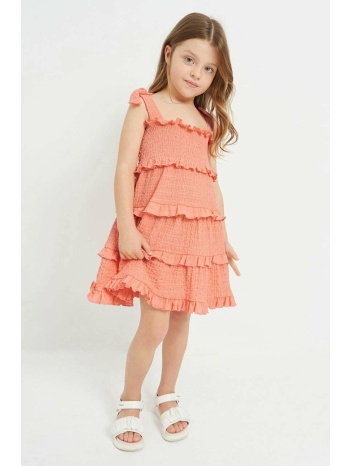 παιδικό φόρεμα mayoral χρώμα πορτοκαλί 98% πολυεστέρας, 2%