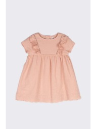βρεφικό βαμβακερό φόρεμα coccodrillo χρώμα: ροζ 100% βαμβάκι