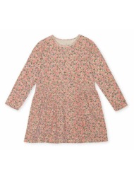 παιδικό βαμβακερό φόρεμα konges sløjd χρώμα: ροζ 100% οργανικό βαμβάκι