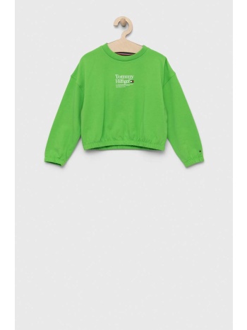 παιδική μπλούζα tommy hilfiger χρώμα πράσινο 95% βαμβάκι