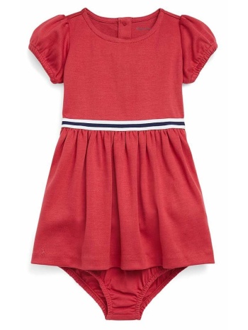 φόρεμα μωρού polo ralph lauren χρώμα κόκκινο βαμβάκι