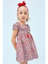 παιδικό βαμβακερό φόρεμα mayoral χρώμα: κόκκινο 100% βαμβάκι