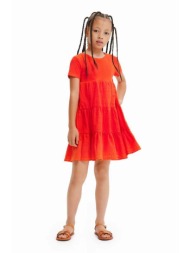 παιδικό φόρεμα desigual χρώμα: πορτοκαλί 70% βαμβάκι, 15% πολυεστέρας, 13% βισκόζη, 2% σπαντέξ