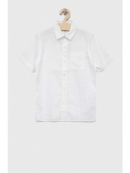 παιδικό λινό πουκάμισο gap χρώμα: άσπρο 55% λινάρι, 45% βαμβάκι