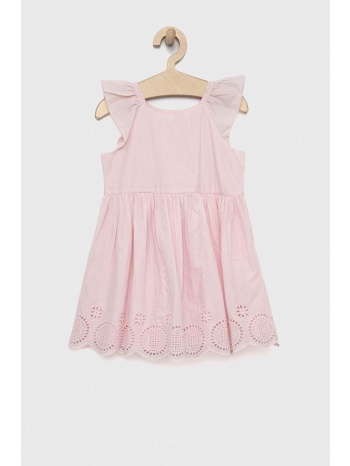 παιδικό βαμβακερό φόρεμα gap χρώμα ροζ 100% βαμβάκι
