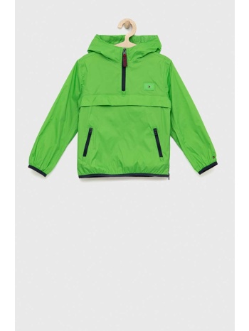 παιδικό μπουφάν tommy hilfiger χρώμα πράσινο 100% πολυαμίδη