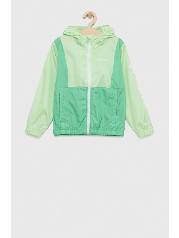 παιδικό μπουφάν columbia lily basin jacket χρώμα πράσινο