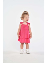 παιδικό φόρεμα birba&trybeyond χρώμα: ροζ 100% lyocell