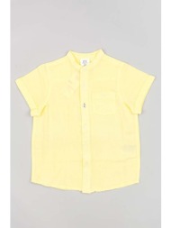 παιδικό πουκάμισο από λινό μείγμα zippy χρώμα: κίτρινο 56% βισκόζη, 36% βαμβάκι, 8% λινάρι