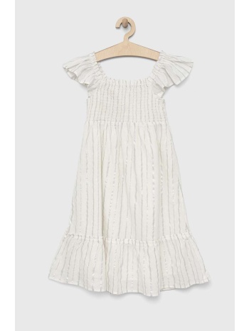 παιδικό φόρεμα gap χρώμα άσπρο κύριο υλικό 98% βαμβάκι