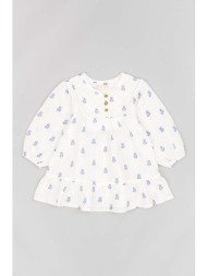 παιδικό βαμβακερό φόρεμα zippy χρώμα: άσπρο 100% βαμβάκι