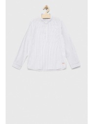 παιδικό βαμβακερό πουκάμισο birba&trybeyond χρώμα: άσπρο 100% βαμβάκι