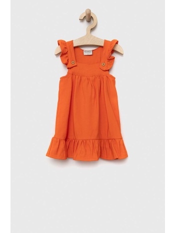 φόρεμα μωρού birba&trybeyond χρώμα πορτοκαλί 92% βισκόζη