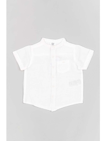 πουκάμισο μωρού zippy χρώμα άσπρο 56% βισκόζη, 36%