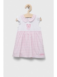 φόρεμα μωρού guess χρώμα: ροζ υλικό 1: 95% βαμβάκι, 5% σπαντέξ
υλικό 2: 97% βαμβάκι, 3% σπαντέξ