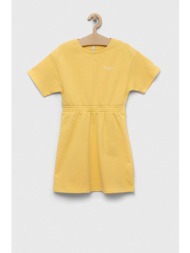 παιδικό βαμβακερό φόρεμα pepe jeans pjl gj non-denim χρώμα: κίτρινο 100% βαμβάκι