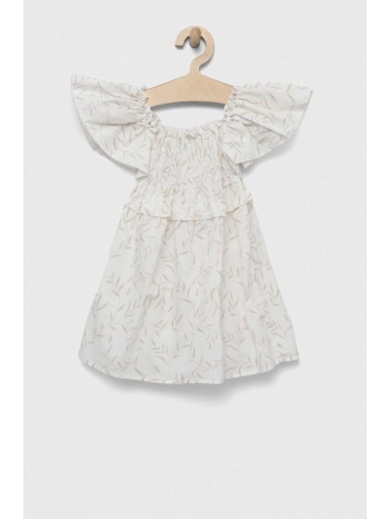 παιδικό βαμβακερό φόρεμα birba&trybeyond χρώμα άσπρο 100%