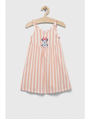 παιδικό βαμβακερό φόρεμα gap x disney χρώμα ροζ 100%