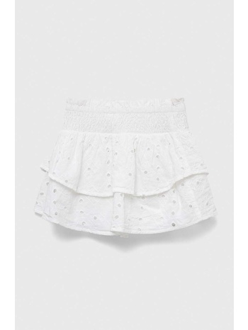 παιδική βαμβακερή φούστα abercrombie & fitch χρώμα άσπρο