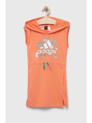 παιδικό φόρεμα adidas g sum χρώμα: πορτοκαλί 70% βαμβάκι, 30% ανακυκλωμένος πολυεστέρας