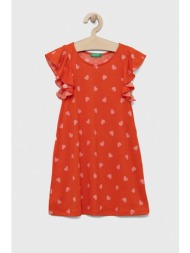 παιδικό φόρεμα united colors of benetton χρώμα: κόκκινο 50% βαμβάκι, 50% βισκόζη