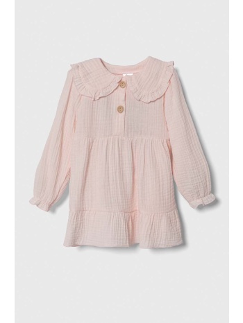 βρεφικό βαμβακερό φόρεμα jamiks χρώμα ροζ 100% οργανικό