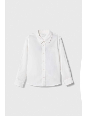 παιδικό πουκάμισο guess χρώμα άσπρο 97% βαμβάκι, 3% σπαντέξ