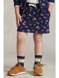 παιδική φούστα polo ralph lauren χρώμα: ναυτικό μπλε βαμβάκι, πολυεστέρας
