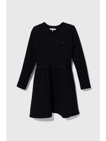 παιδικό φόρεμα tommy hilfiger χρώμα μαύρο κύριο υλικό 80%