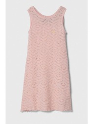 φόρεμα guess χρώμα: ροζ 100% βαμβάκι
