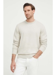 πουλόβερ με προσθήκη μαλλιού g-star raw ανδρικά, χρώμα: μπεζ 85% βαμβάκι, 15% μαλλί