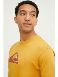 βαμβακερό μπλουζάκι quiksilver ανδρικά, χρώμα: κίτρινο 100% βαμβάκι