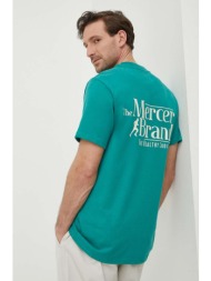 βαμβακερό μπλουζάκι mercer amsterdam χρώμα: πράσινο 100% βαμβάκι