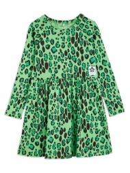 παιδικό βαμβακερό φόρεμα mini rodini χρώμα: πράσινο 100% οργανικό βαμβάκι