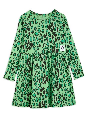 παιδικό βαμβακερό φόρεμα mini rodini χρώμα πράσινο 100%